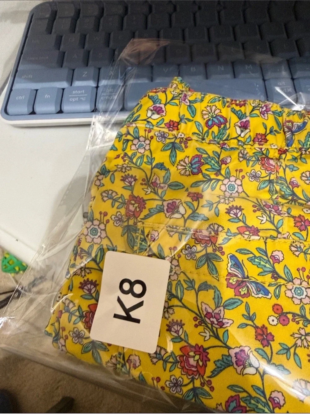 Gap Kids Girls Size 12 Yellow Floral Chino Shorts Stretch Adjustable Waist